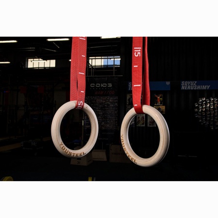 Купить Кольца гимнастические 32 мм красные стропы в Туле 