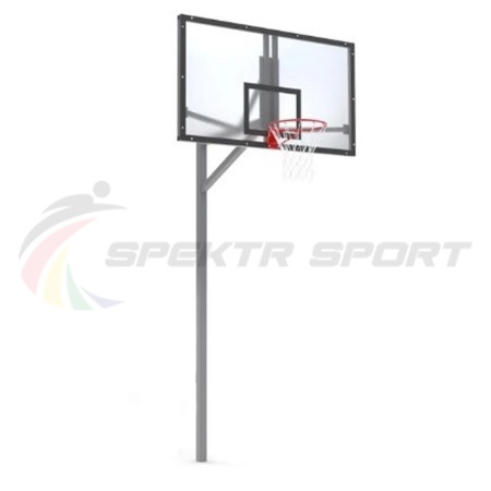 Купить Стойка баскетбольная уличная упрощенная со щитом из оргстекла, кольцом и сеткой SP D 412 в Туле 