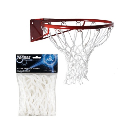 Купить Сетка баскетбольная Torres, нить 6 мм, белая в Туле 