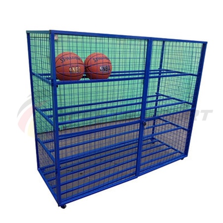 Купить Стеллаж для хранения мячей и инвентаря передвижной металлический (сетка) Цельносварной в Туле 